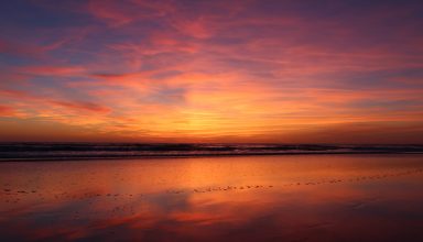 Beach Sunset Evening 4k Wallpaper