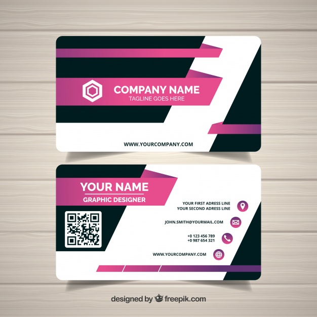 دانلود وکتور Black and pink business card