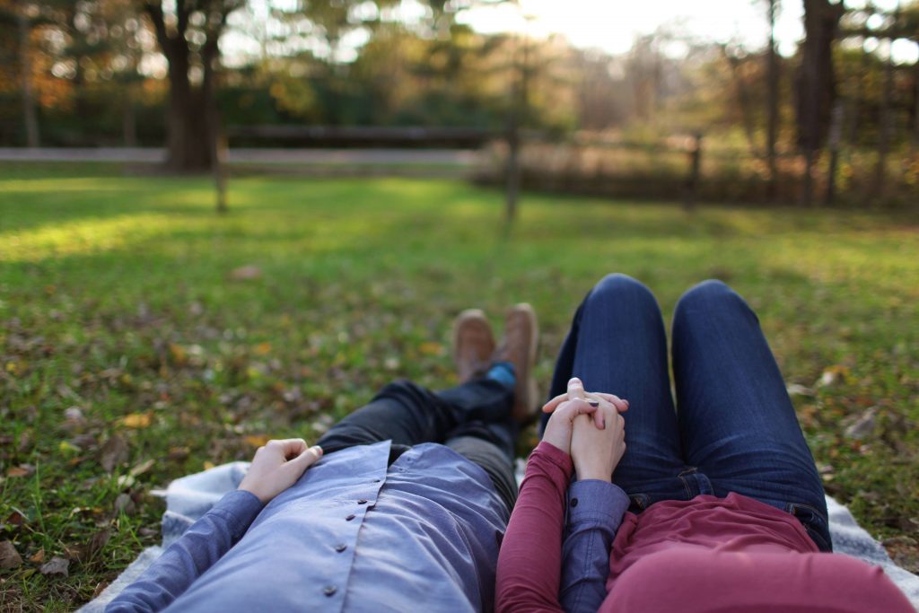 Couple While Holding Hands Wallpaper