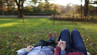 Couple While Holding Hands Wallpaper