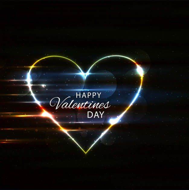 دانلود وکتور Happy Valentine's day colorful shiny heart background