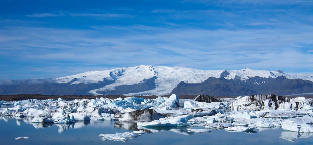 Joekulsarlon Lagoon Ice Ocean Mountains Wallpaper