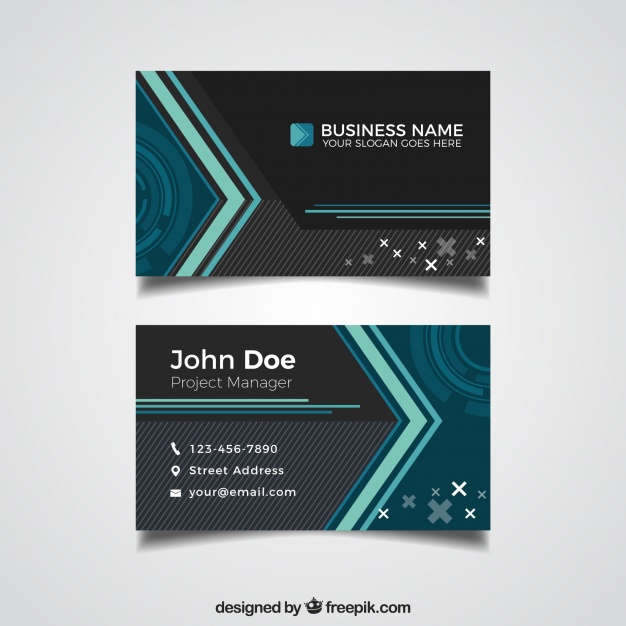 دانلود وکتور Modern black and blue business card