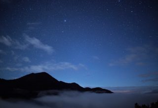 Nature Sky Stars Clouds Mountains Wallpaper