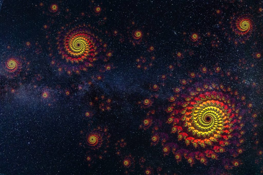 Spirals Starry Sky Universe Space Wallpaper