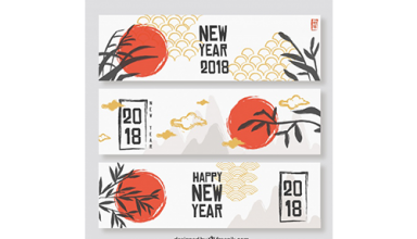 دانلود وکتور Flat chinese new year banners