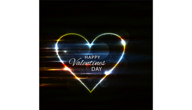 دانلود وکتور Happy Valentine's day colorful shiny heart background