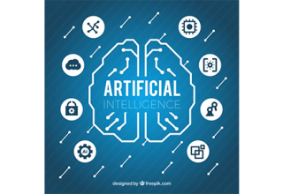 دانلود وکتور Flat artificial intelligence background