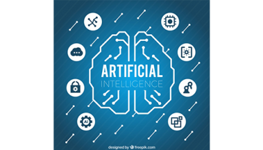 دانلود وکتور Flat artificial intelligence background