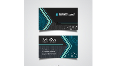 دانلود وکتور Modern black and blue business card