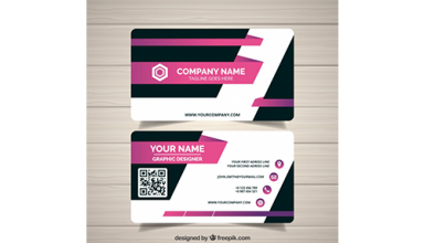 دانلود وکتور Black and pink business card