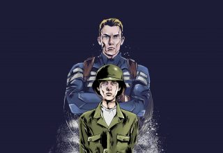 Young and Old Steve Rogers Artwork Wallpaper