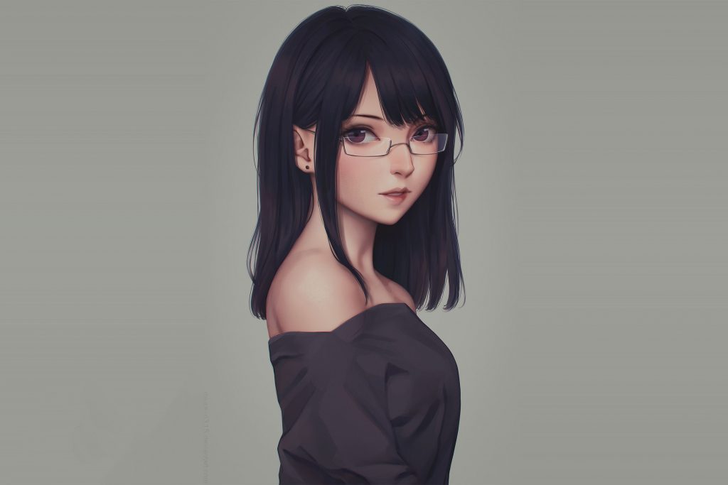 Anime Glasses Girl Wallpaper