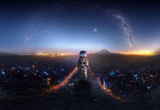 Astronaut Surreal Signal Wallpaper