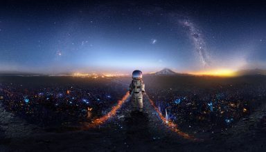 Astronaut Surreal Signal Wallpaper