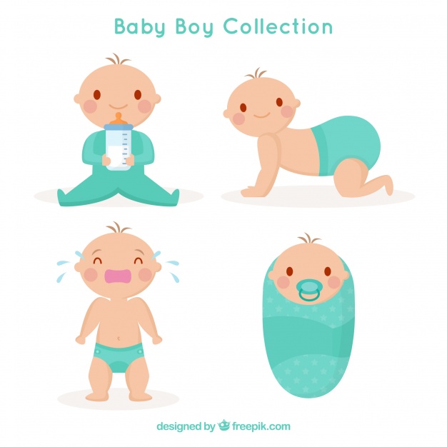 دانلود وکتور Babies collection in flat style