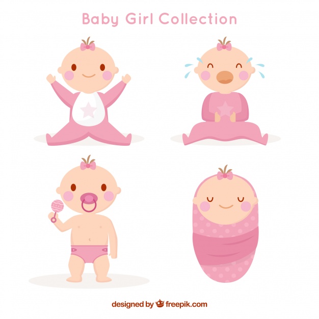 دانلود وکتور Babies collection in flat style