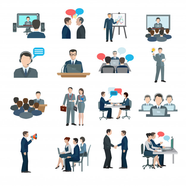 دانلود وکتور Conference Icons Flat