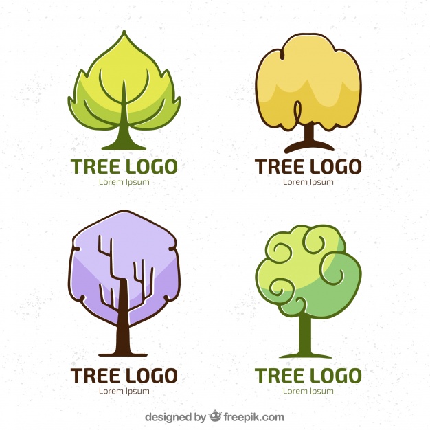 دانلود وکتور Creative collection of tree logos