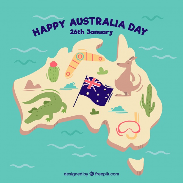 دانلود وکتور Flat australia day background