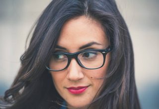 Girl Lips Glasses Lenses Wallpaper