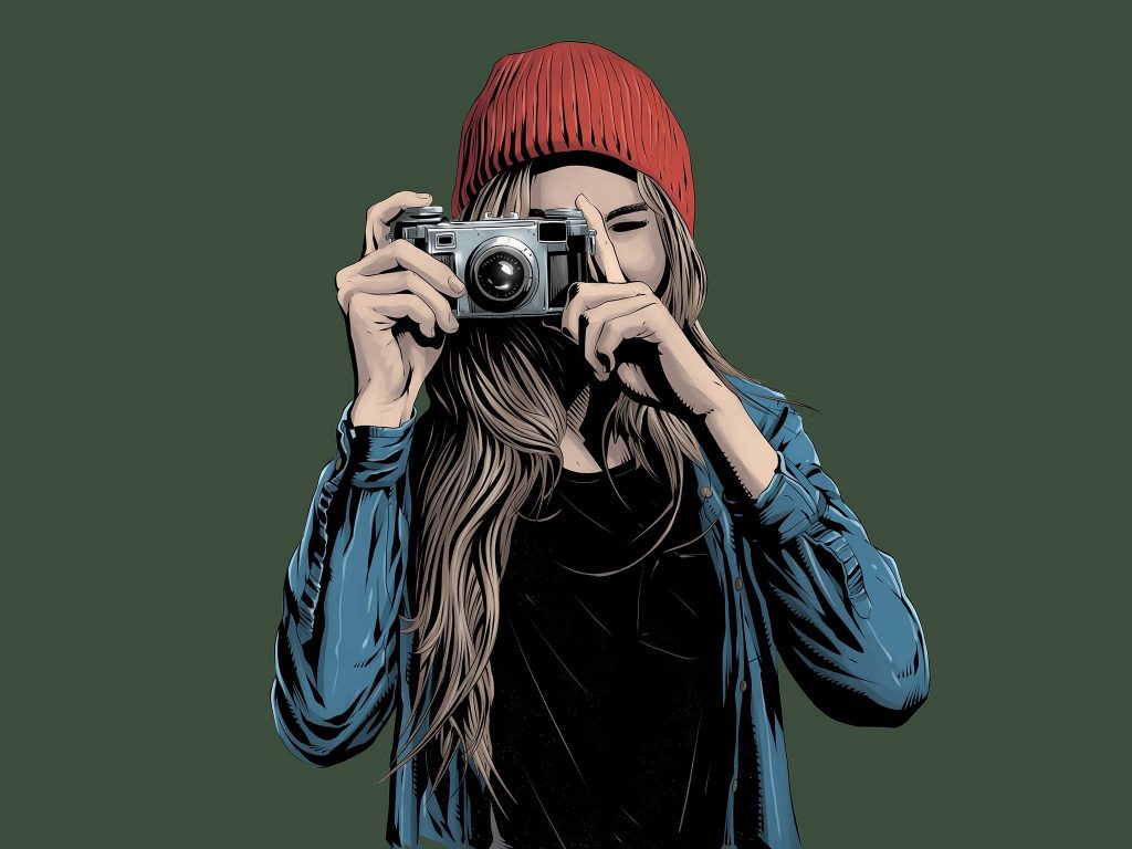 Girl Photographer Art Wallpaper