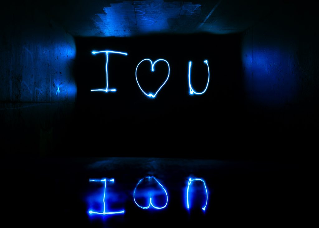 I Love You Light Streaks Long Exposure Wallpaper