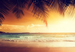 Landscape Beach Tropical Sun Wallpaper