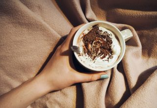 Person Holding Cup Coffee Spoon Inside Wallpaper