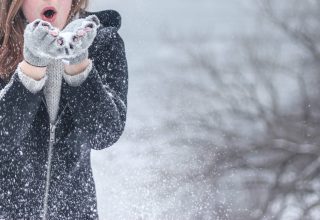 Snow Woman Winter Snowflakes Wallpaper