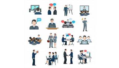 دانلود وکتور Conference Icons Flat