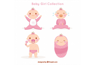 دانلود وکتور Babies collection in flat style