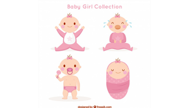 دانلود وکتور Babies collection in flat style