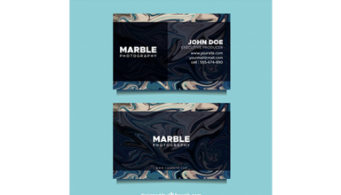 دانلود وکتور Business card with marble texture