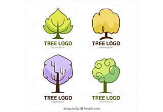 دانلود وکتور Creative collection of tree logos