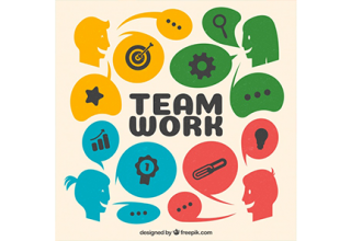 دانلود وکتور Team work background in flat style