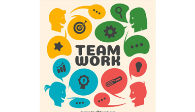 دانلود وکتور Team work background in flat style