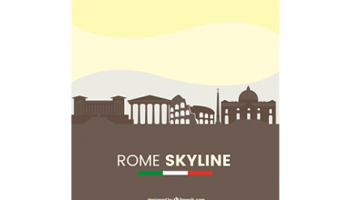 دانلود وکتور Rome skyline design