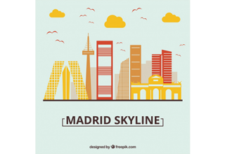 دانلود وکتور Skyline design of madrid