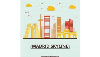 دانلود وکتور Skyline design of madrid