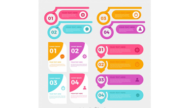 دانلود وکتور Collection of infographic elements