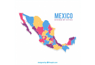 دانلود وکتور Flat mexico map background