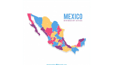 دانلود وکتور Flat mexico map background
