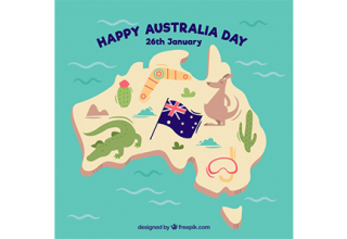 دانلود وکتور Flat australia day background