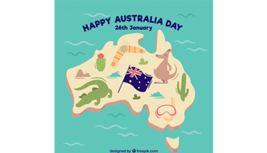 دانلود وکتور Flat australia day background