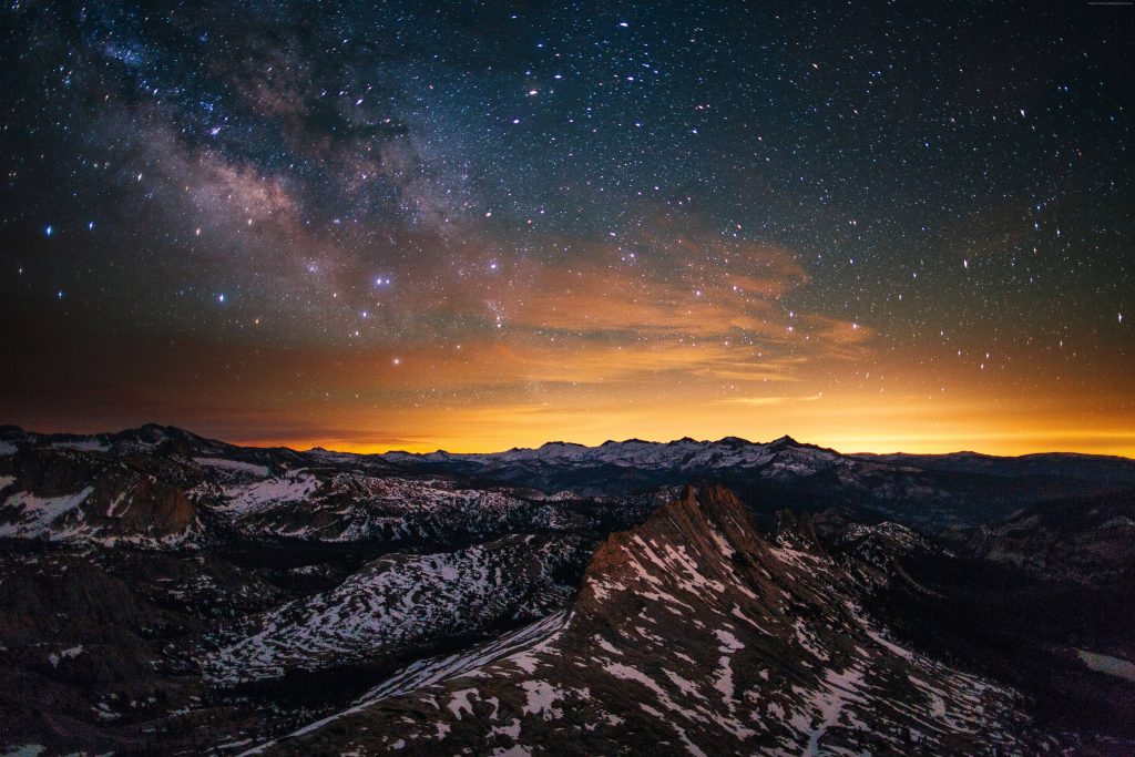Yosemite Forest Stars Sunset Wallpaper
