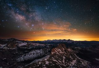 Yosemite Forest Stars Sunset Wallpaper