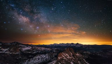 Yosemite Forest Stars Sunset Wallpaper