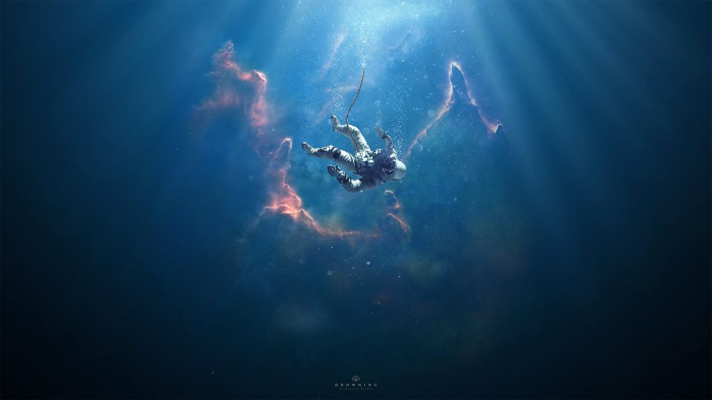 Astronaut Drowning Manipulation Wallpaper