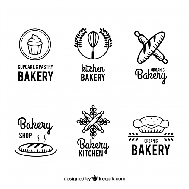 دانلود وکتور Bakery logos collection in flat style